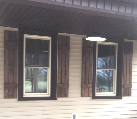 installed cedar shutters