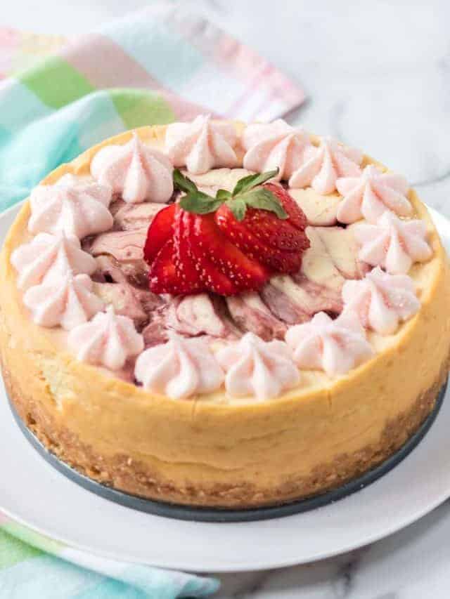 STRAWBERRY SWIRL CHEESECAKE IN THE INSTANT POT Story